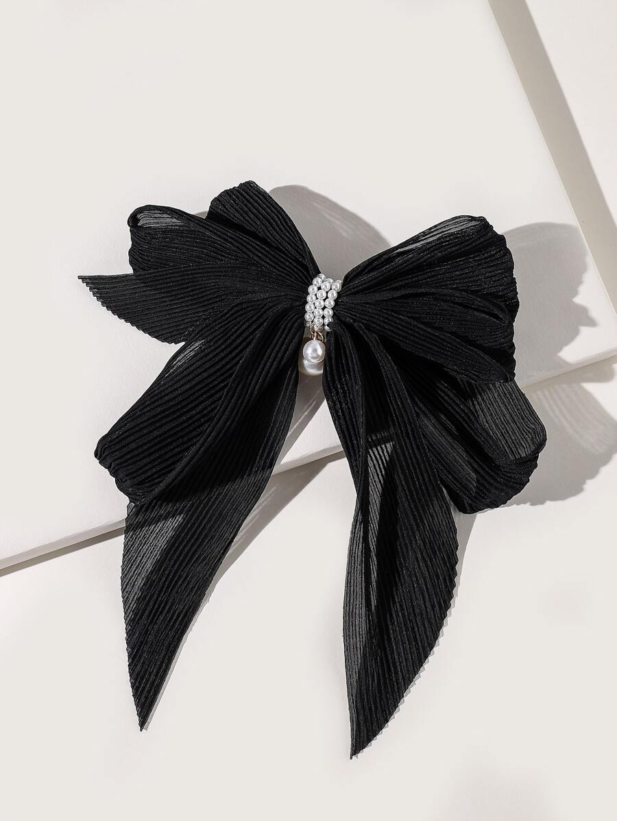 Elegant Bow Knot Decor Hair Clip - Black - View 1