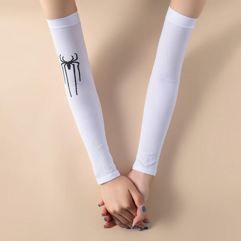 

Spider Long Fingerless Gloves, White