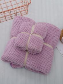 1/2 Chiếc Khăn Tắm Hoặc Khăn Tắm Bằng Vải Lông Cừu San Hô Màu Trơn Nhẹ Họa Tiết Dứa, Khăn Lau Bằng Sợi Nhỏ Mềm Mại Nhanh Khô Thấm Hút Cao Cho Phòng Tắm, Vui Lòng Chọn Kích Thước Bạn Cần - Màu tím - Xem 1