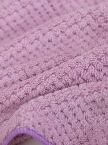 1/2 Chiếc Khăn Tắm Hoặc Khăn Tắm Bằng Vải Lông Cừu San Hô Màu Trơn Nhẹ Họa Tiết Dứa, Khăn Lau Bằng Sợi Nhỏ Mềm Mại Nhanh Khô Thấm Hút Cao Cho Phòng Tắm, Vui Lòng Chọn Kích Thước Bạn Cần - Màu tím - Xem 3