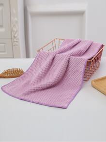 1/2 Chiếc Khăn Tắm Hoặc Khăn Tắm Bằng Vải Lông Cừu San Hô Màu Trơn Nhẹ Họa Tiết Dứa, Khăn Lau Bằng Sợi Nhỏ Mềm Mại Nhanh Khô Thấm Hút Cao Cho Phòng Tắm, Vui Lòng Chọn Kích Thước Bạn Cần - Màu tím - Xem 4