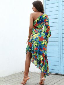 LOVE&LEMONADE 單肩鏤空側不對稱下擺連衣裙