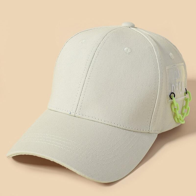 

Chain Decor Baseball Cap, Beige
