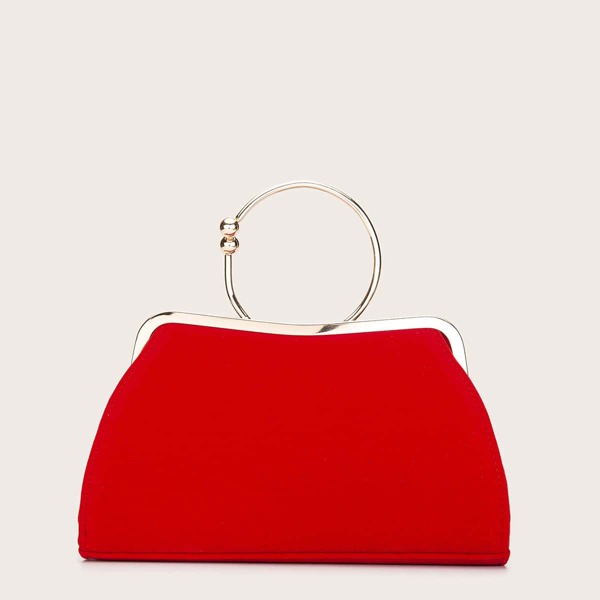 

Clip Top Chain Bag, Red