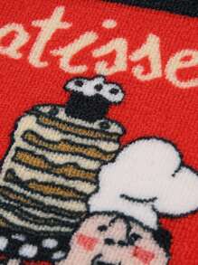 1pc Chef Print Kitchen Rug - Multicolor - View 2