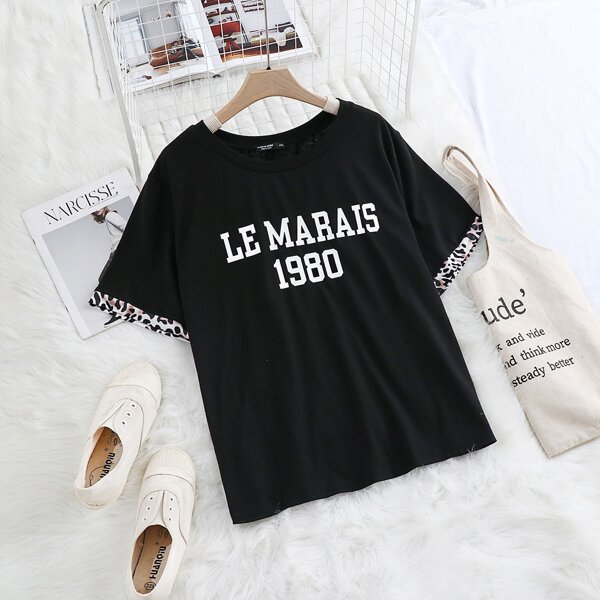 

Plus Letter Graphic Tee, Black