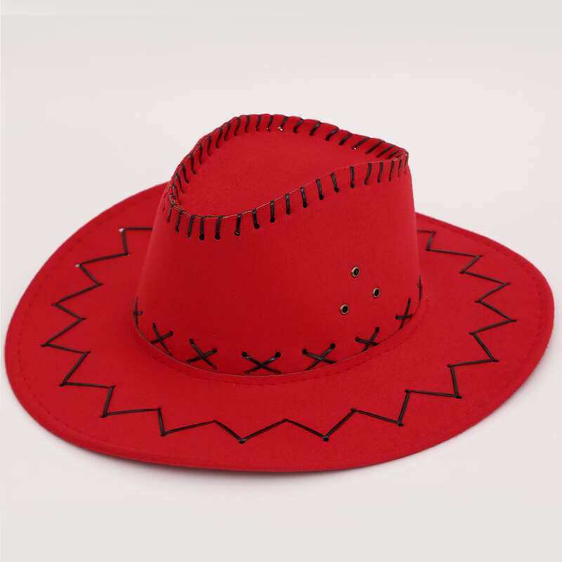 

Guys Eyelet Decor Cowboy Hat, Red