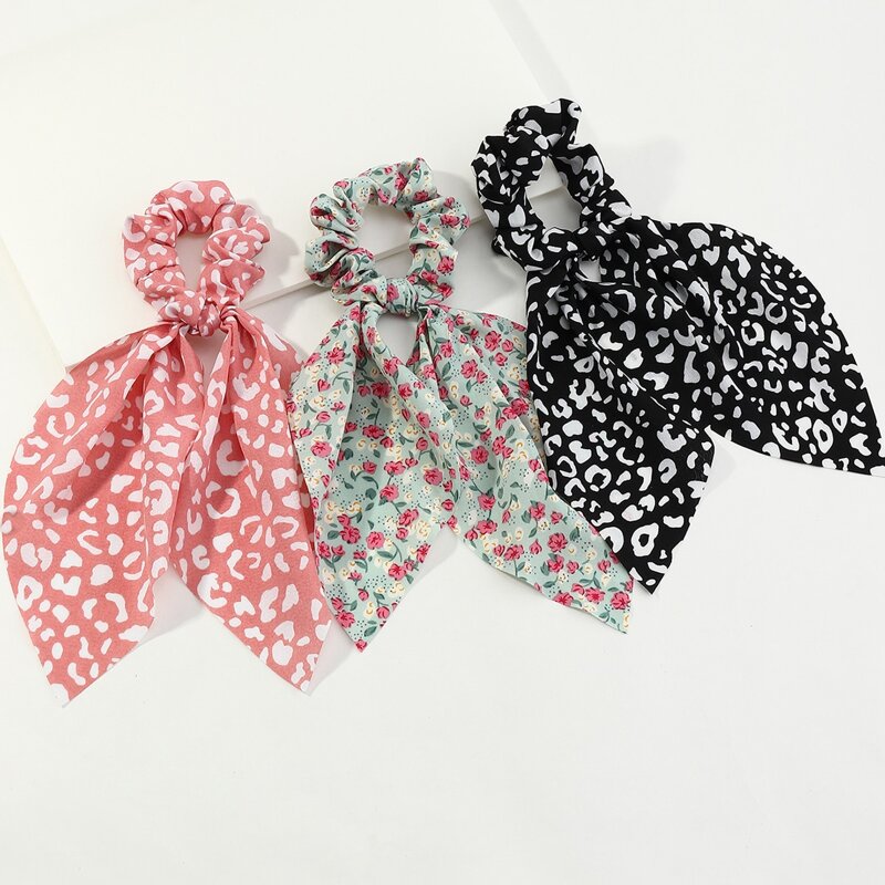 

3pcs Leopard Scrunchie Scarf, Multicolor