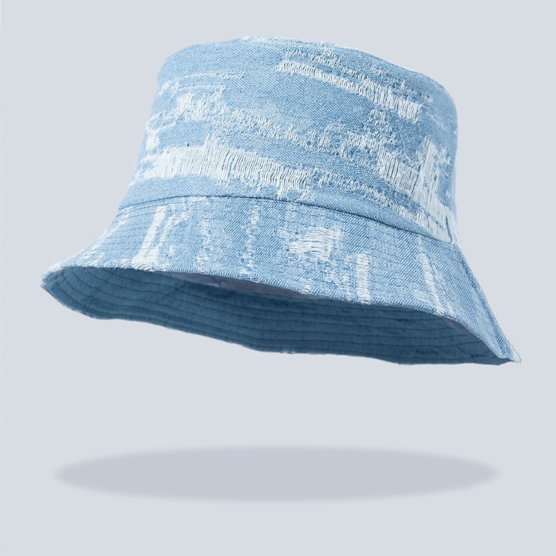 

Ripped Bucket Hat, Baby blue