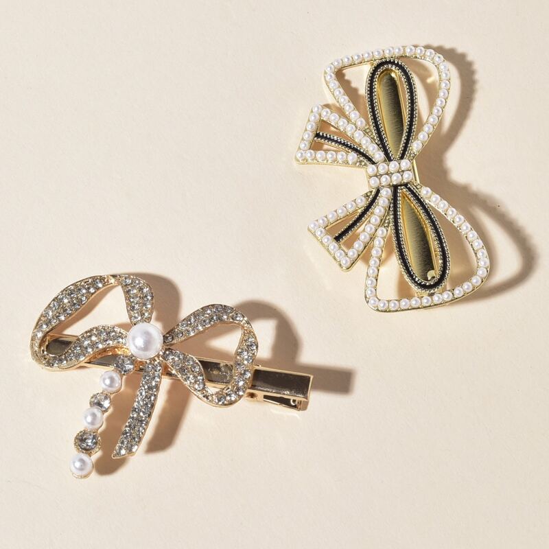 

2pcs Rhinestone Hair Clip, Multicolor