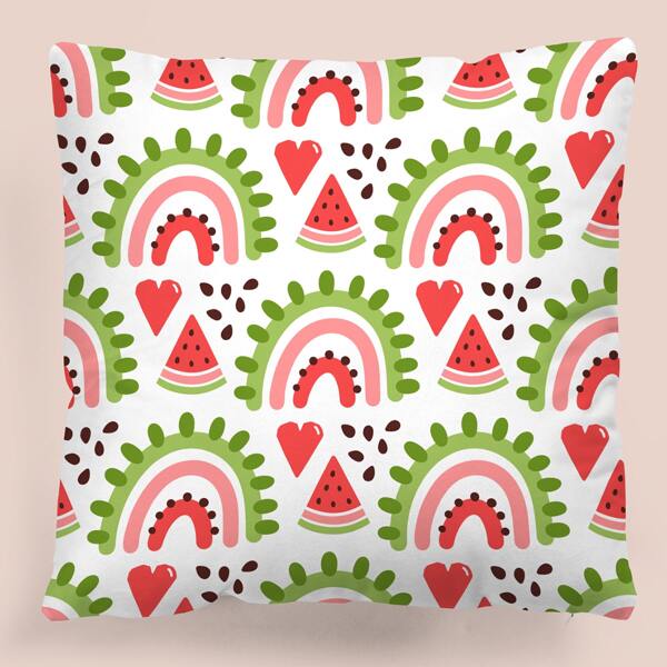 

Kids Watermelon Print Cushion Cover Without Filler, Multicolor