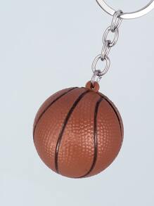 男士籃球吊墜鑰匙扣 - 棕色 - 查看 2