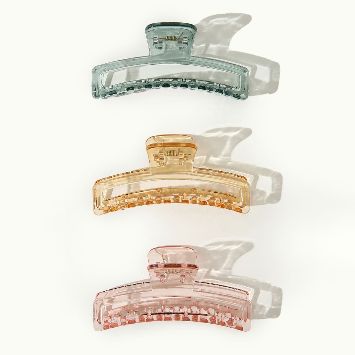 

3pcs Clear Hair Claw, Multicolor