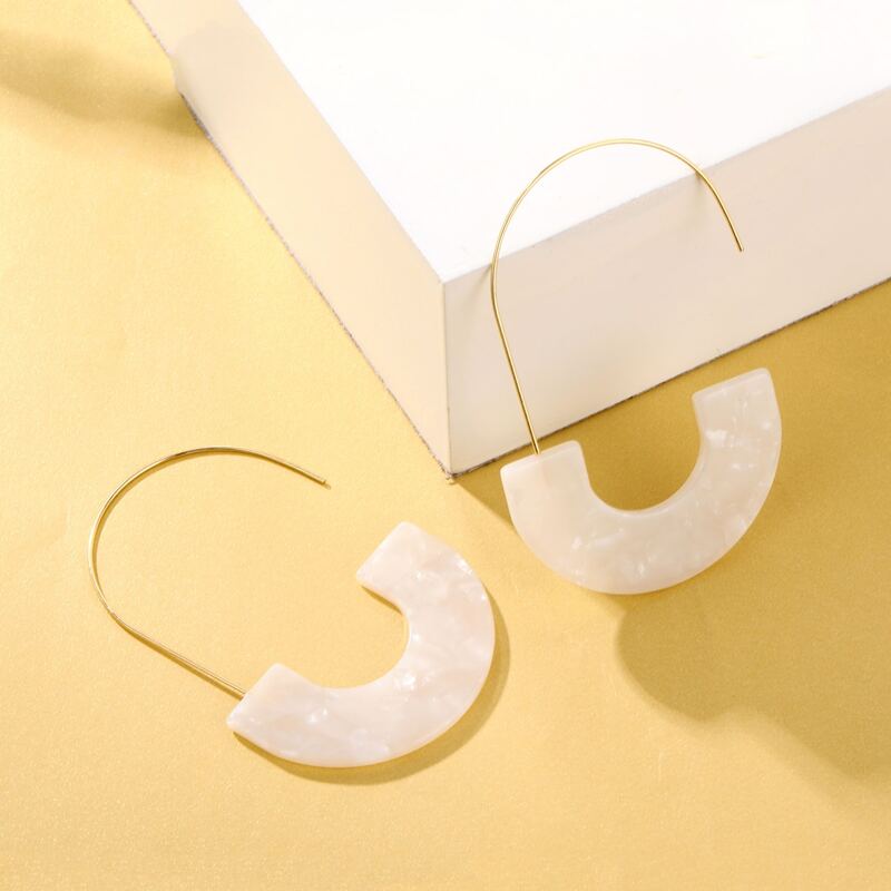 

Acrylic Hoop Earrings, White