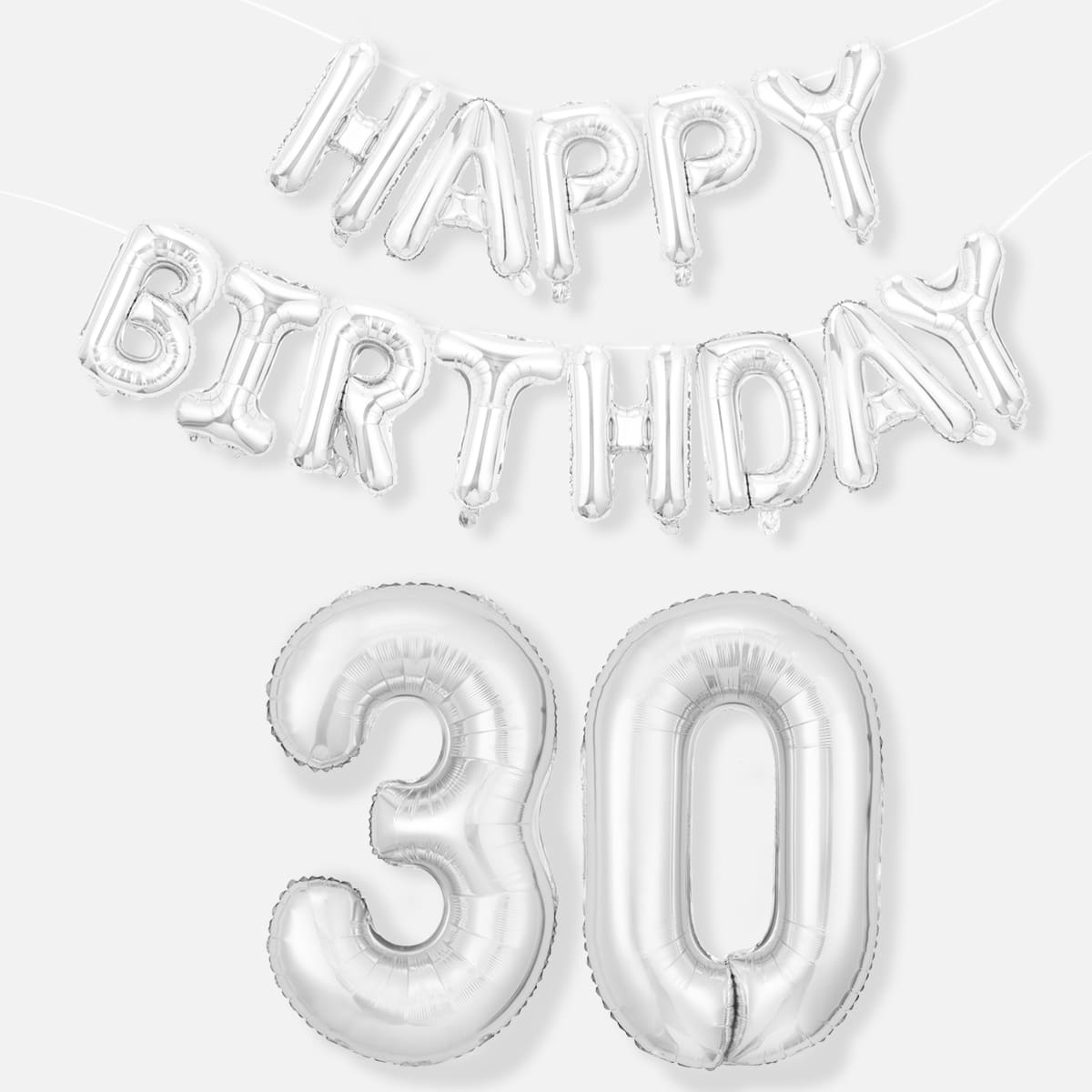 

27pcs Birthday Decorative Balloon Set, Silver