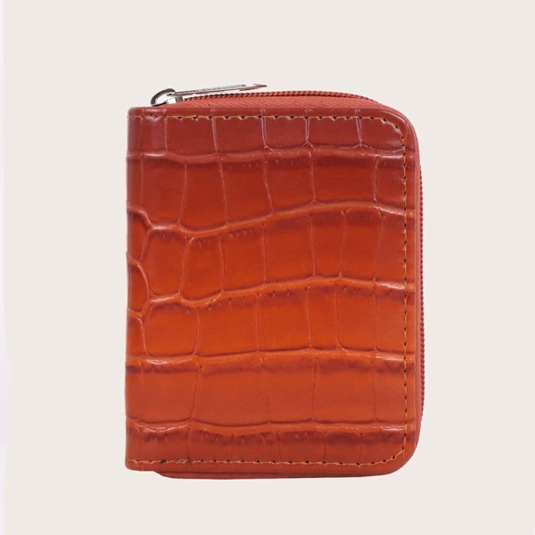 

Croc Embossed Small Wallet, Brown