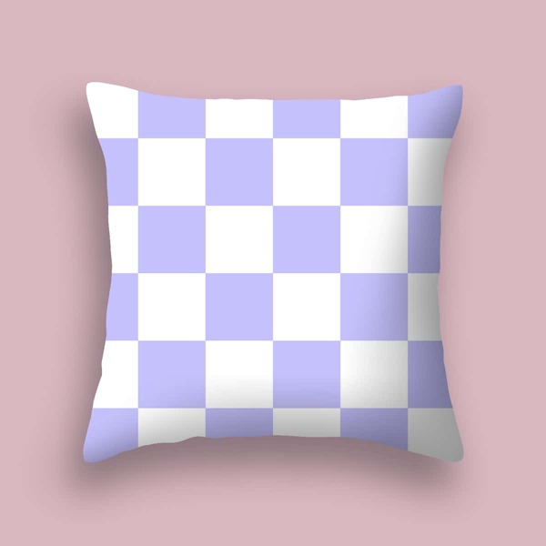 

Checkerboard Pattern Cushion Cover Without Filler, Purple