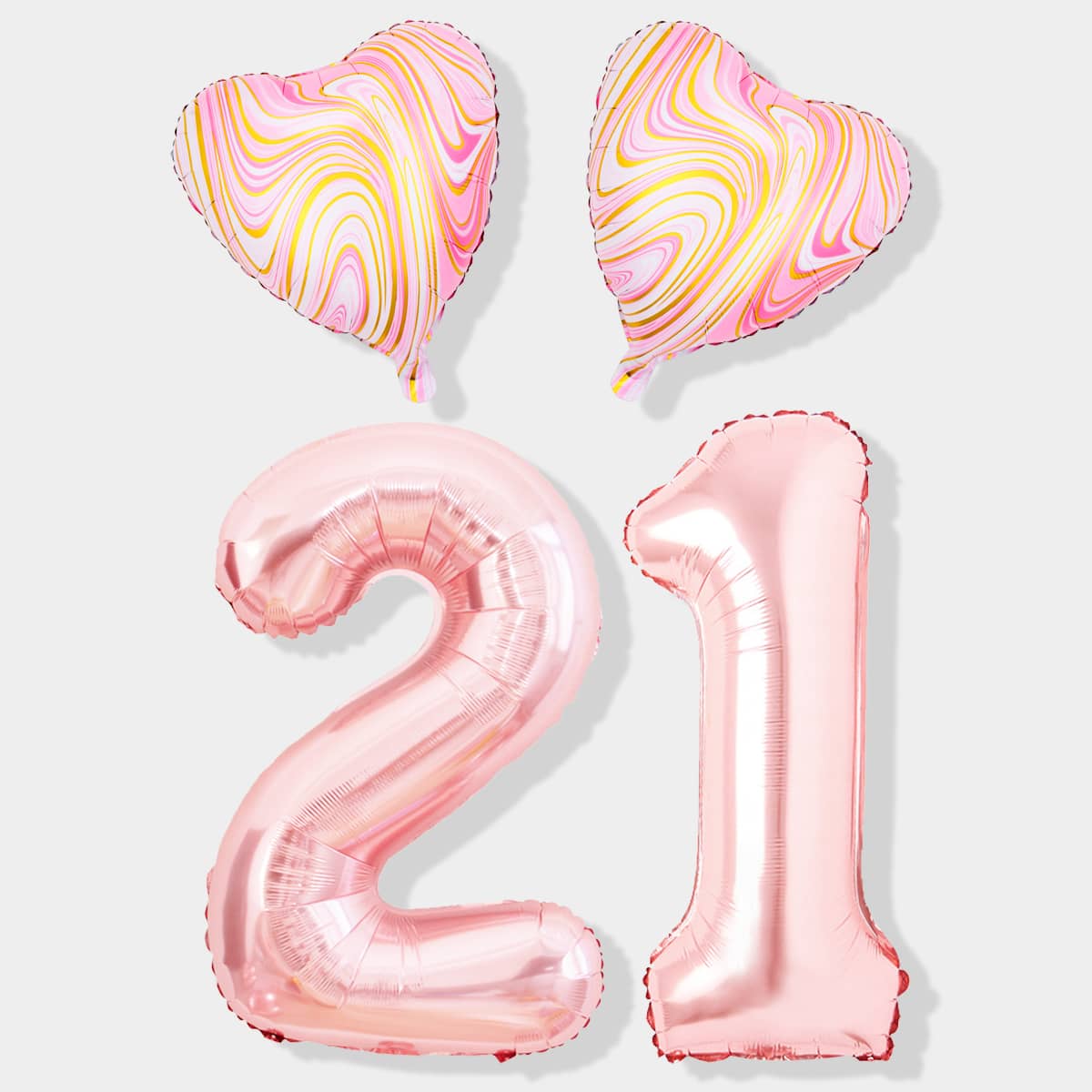 

15pcs Number & Heart Shaped Balloon Set, Multicolor