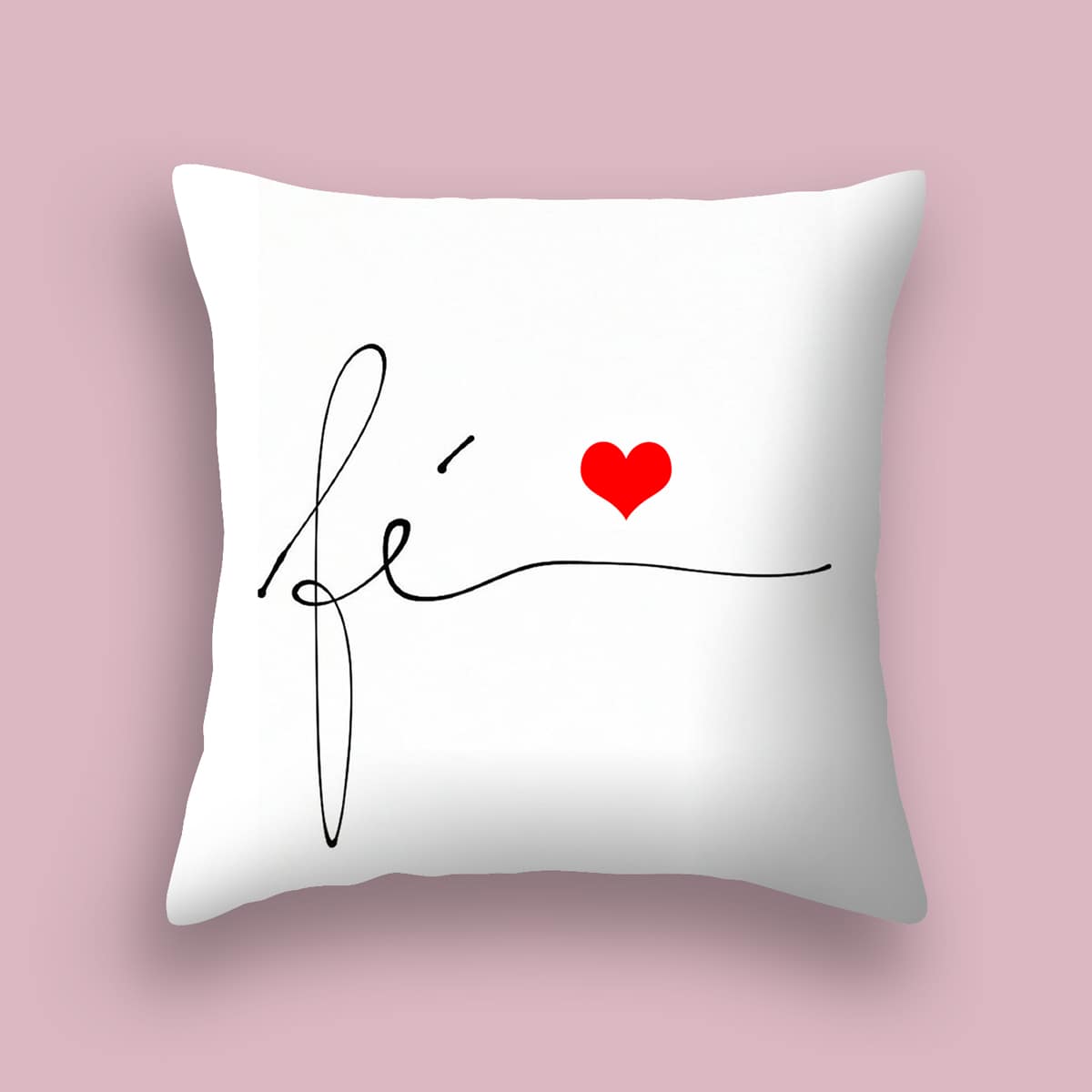 

Heart Print Cushion Cover Without Filler, Multicolor