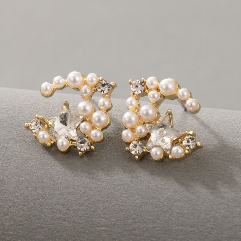 

Faux Pearl Decor Earrings, Gold