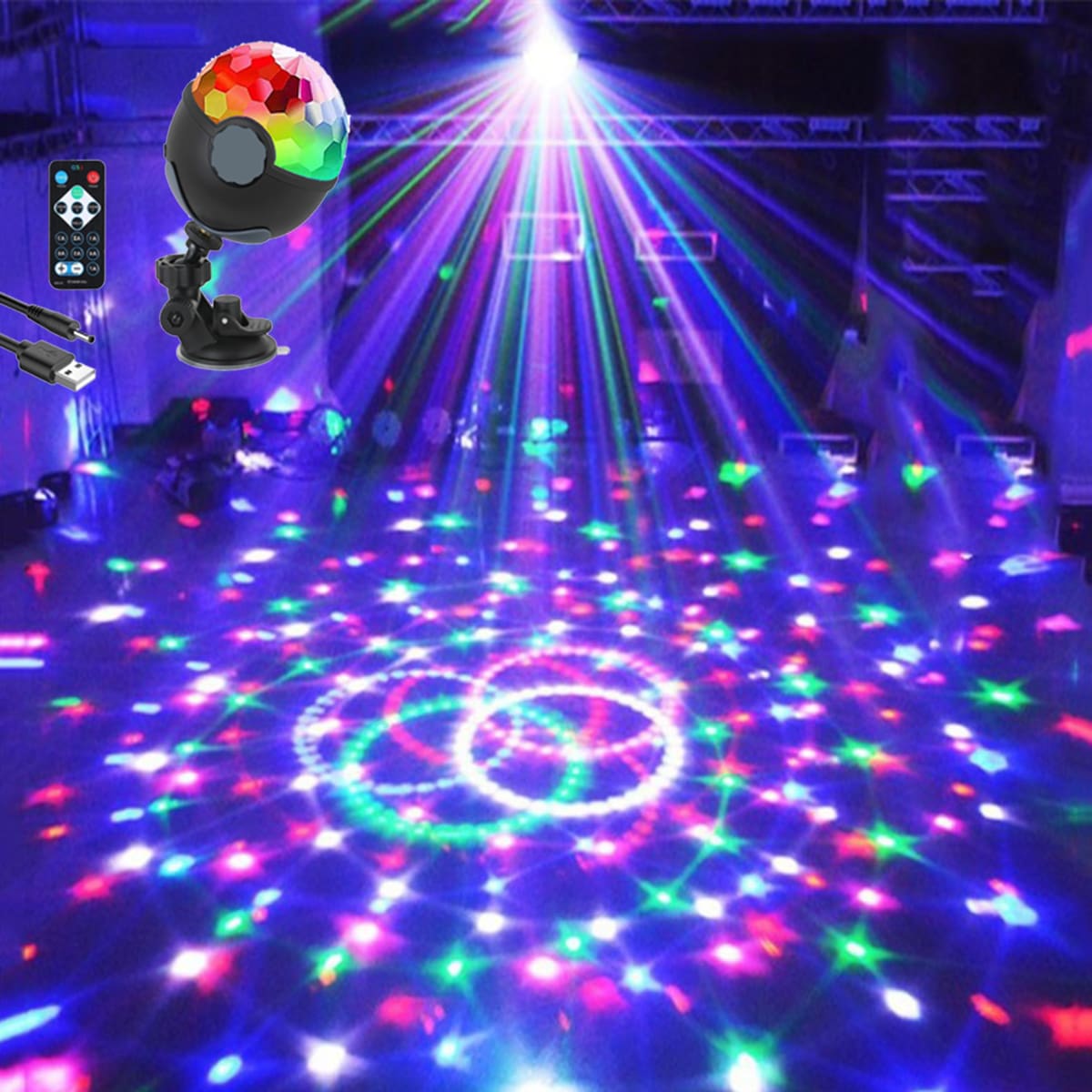 

1pc 7 Dimming Modes Disco Light, Multicolor