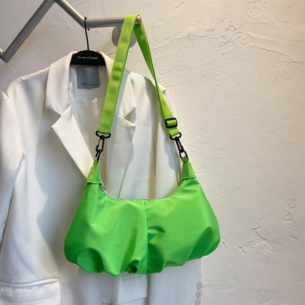 

Ruched Shoulder Bag, Green