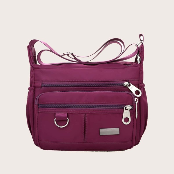 

Pocket Front Crossbody Bag, Purple