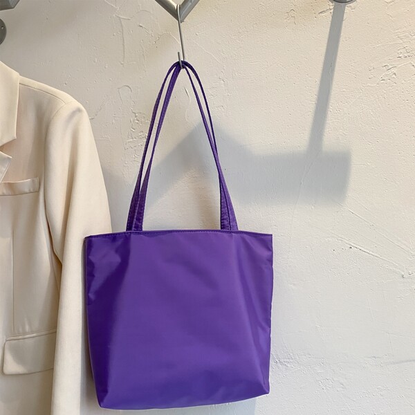 

Nylon Shopper Bag, Purple