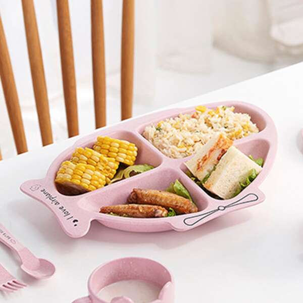 

1pc Plane Shaped Random Plate, Multicolor