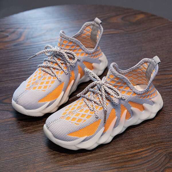 

Toddler Boys Knit Panel Sneakers, Orange
