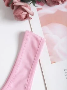 Crop Solid Tank Top - Pink - View 5