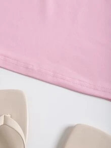 Crop Solid Tank Top - Pink - View 6