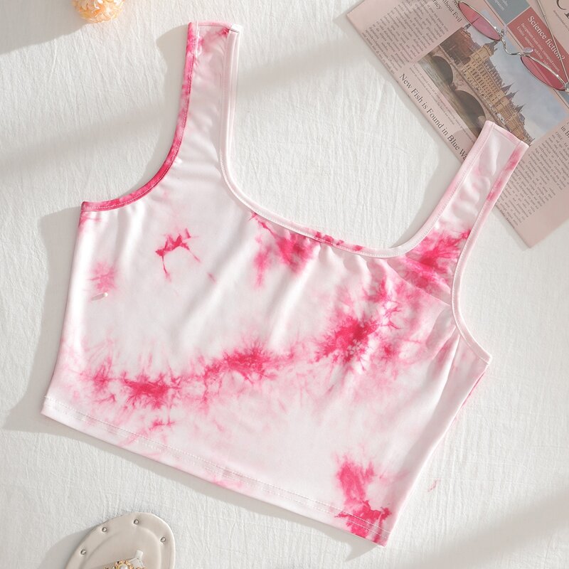

Tie Dye Crop Tank Top, Multicolor