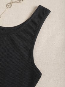 SHEIN EZwear Bezrękawniki Prążkowana Dzianina Równy Podstawy