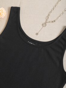 SHEIN EZwear Bezrękawniki Prążkowana Dzianina Równy Podstawy