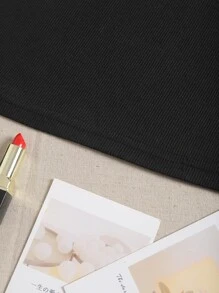 SHEIN EZwear Bezrękawniki Prążkowana Dzianina Równy Podstawy