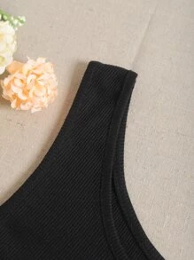 SHEIN EZwear Bezrękawniki Prążkowana Dzianina Równy Podstawy