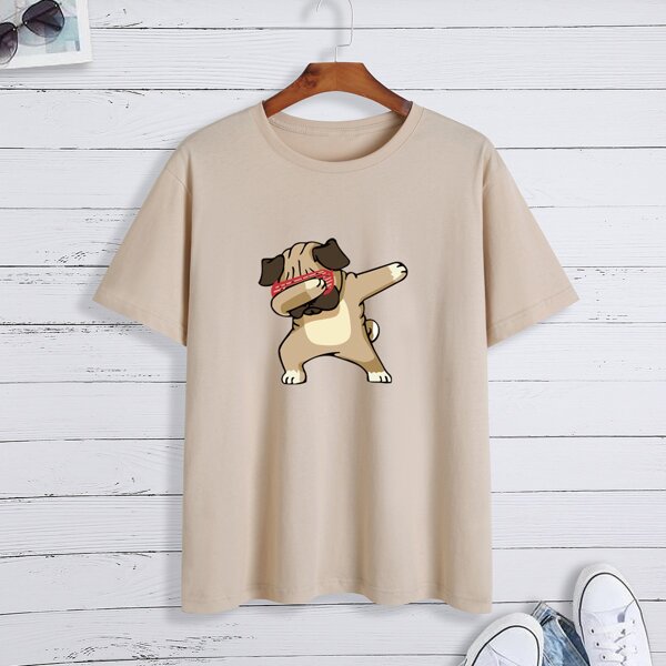 

Men Dog Print Tee, Khaki