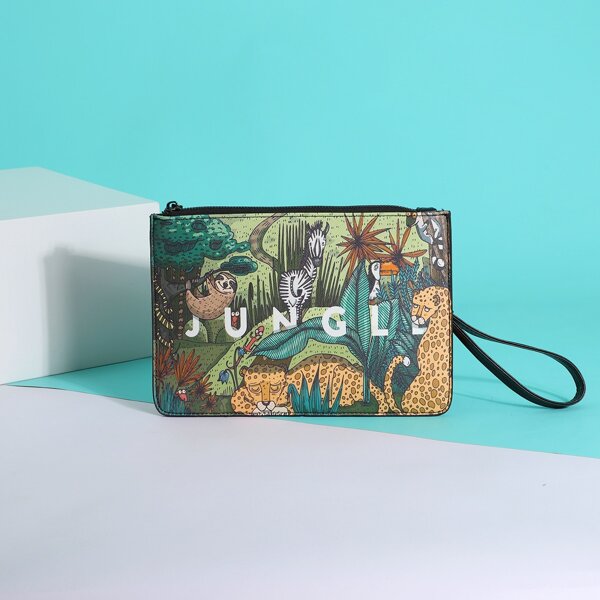 

Animal Print Clutch Bag, Multicolor