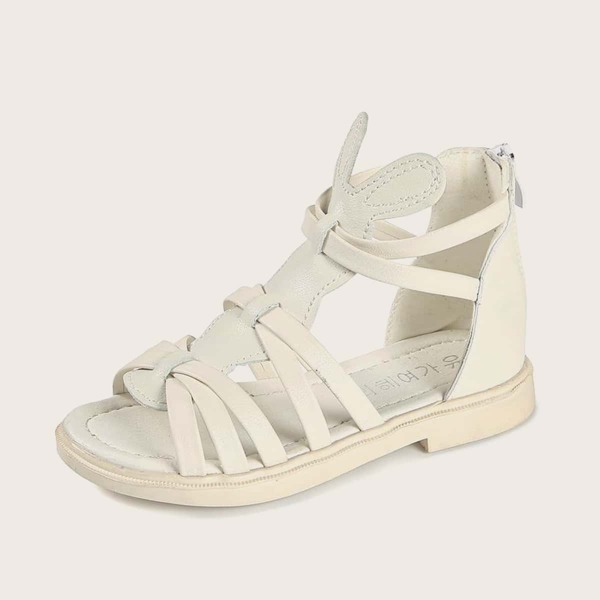 

Toddler Girls Back Zipper Gladiator Sandals, Beige