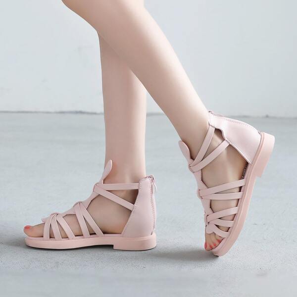 

Toddler Girls Back Zipper Gladiator Sandals, Pink
