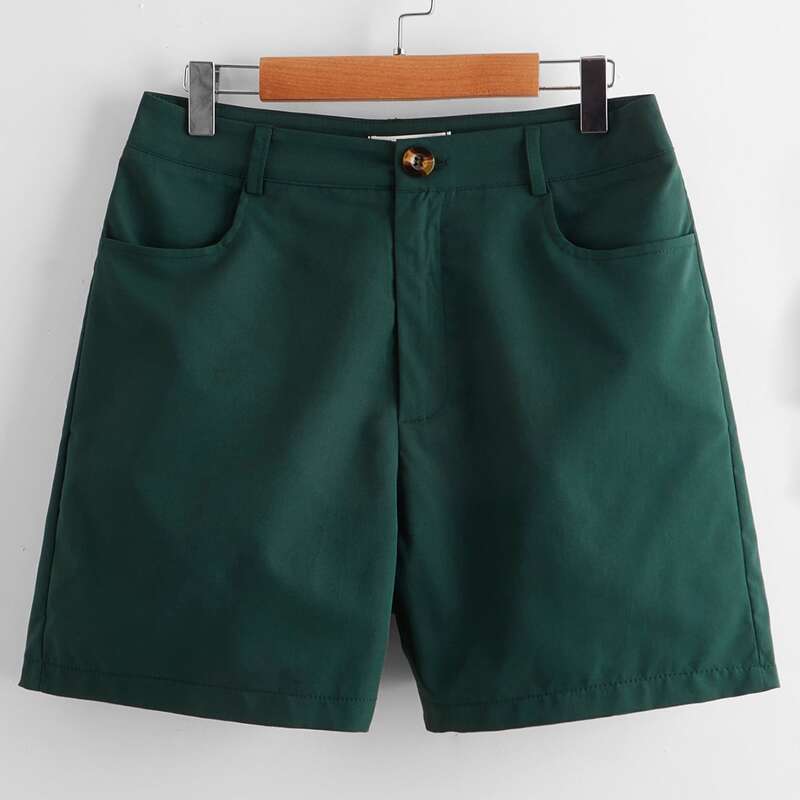 

Solid Straight Shorts, Dark green