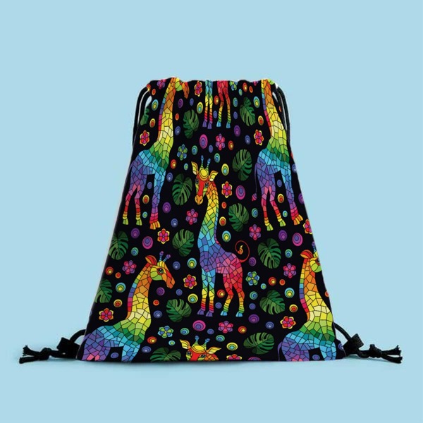 

Colorful Cartoon Graphic Drawstring Backpack, Multicolor