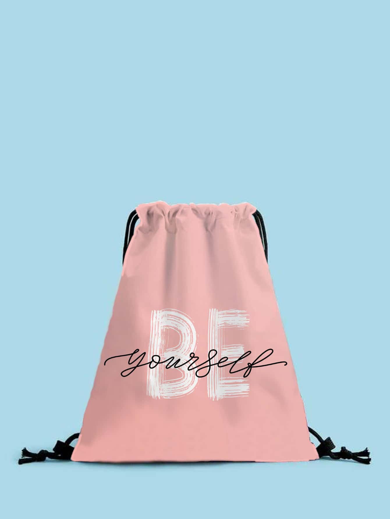 Balo dây rút in chữ | - Hồng - Xem 1