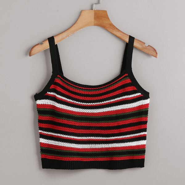 

Plus Striped Cami Knit Top, Multicolor