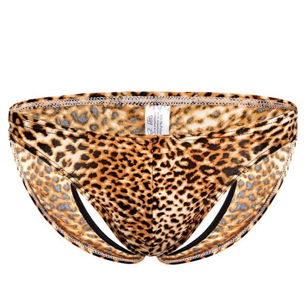 

Men Leopard Cut Out Back Brief, Multicolor