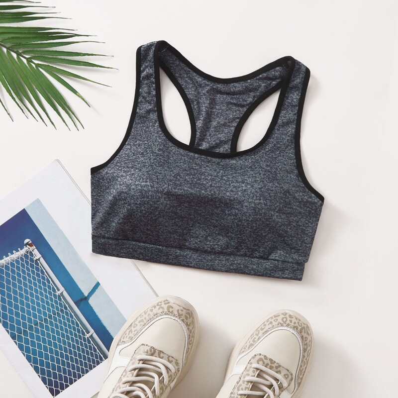 

Light Support Racer Back Sports Bra, Dark grey