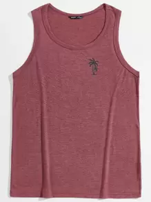 Manfinity BRENVOR 度假熱帶印花男士上衣 - 紅木色 - 查看 1