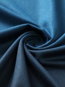 男士漸層印花運動短袖T恤，健身運動上衣 - 藏蓝色 - 查看 4