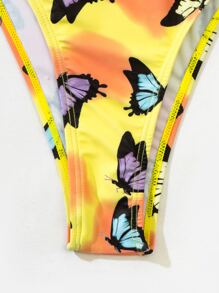 水洗染和蝴蝶印花比基尼套裝